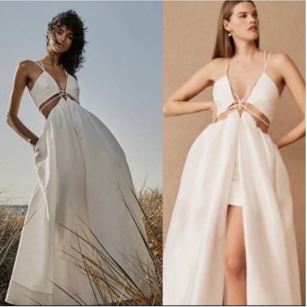 New Helen Oconnor Super Nova Modern Strappy Cutout Maxi Dress Wedding High Low 8